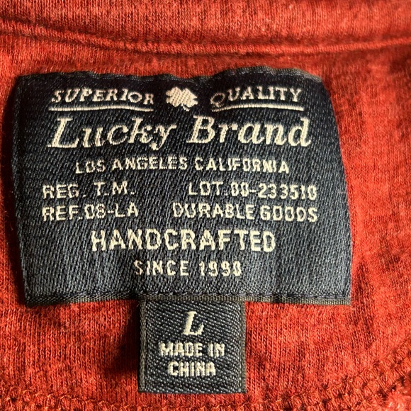 Lucky Brand Men's Henley Pullover Long Sleeve Sweater Sweatshirt Size L - Picture 3 of 7